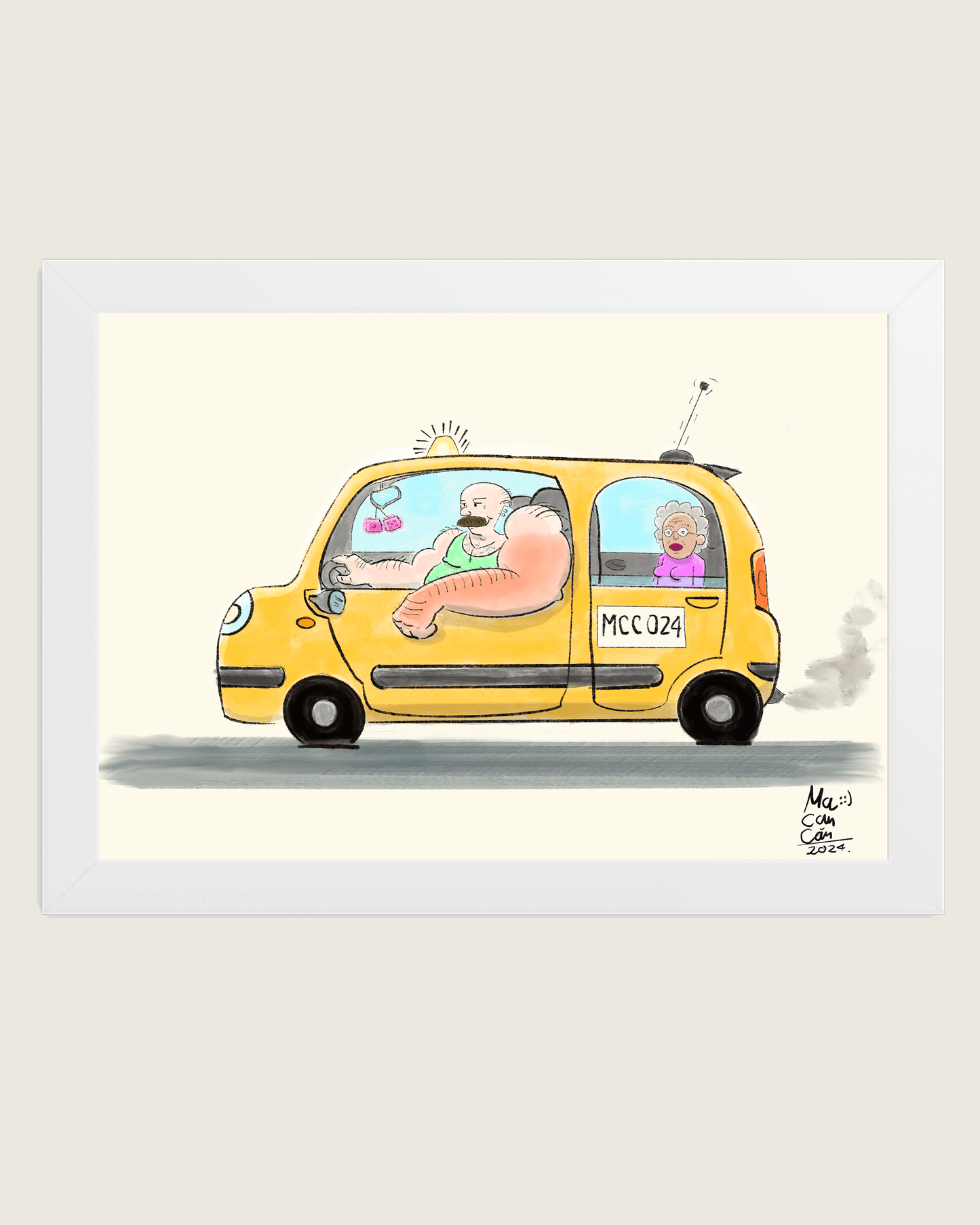 Macancán Taxista Print o Marco