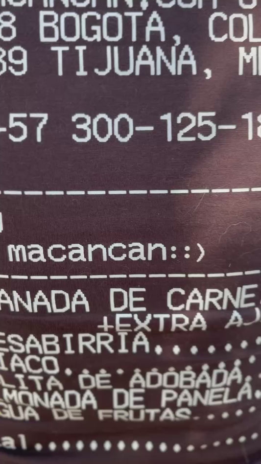 Camiseta menú macancán